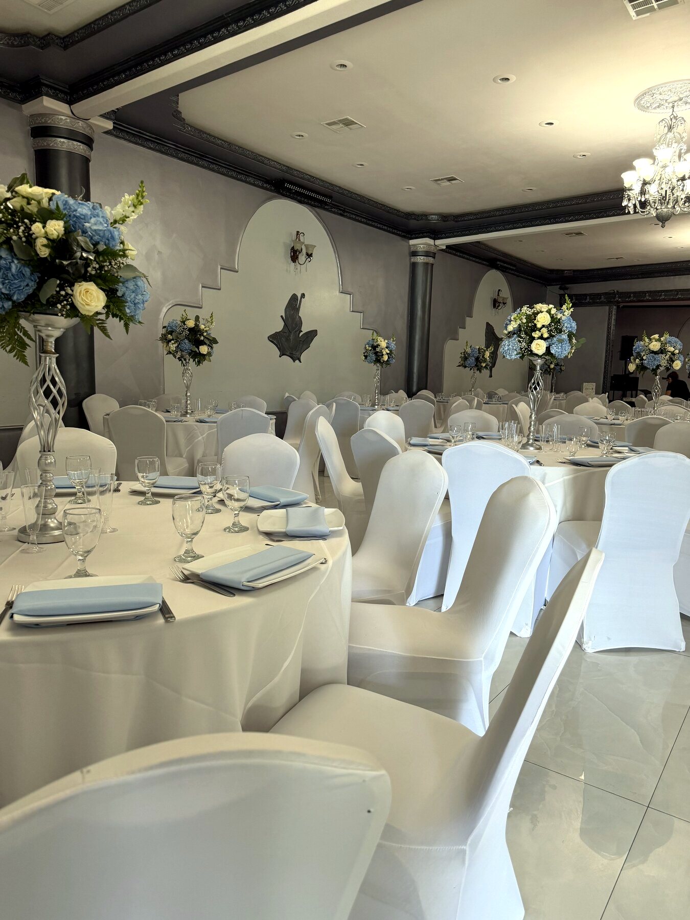 Chandeliers and guest tables