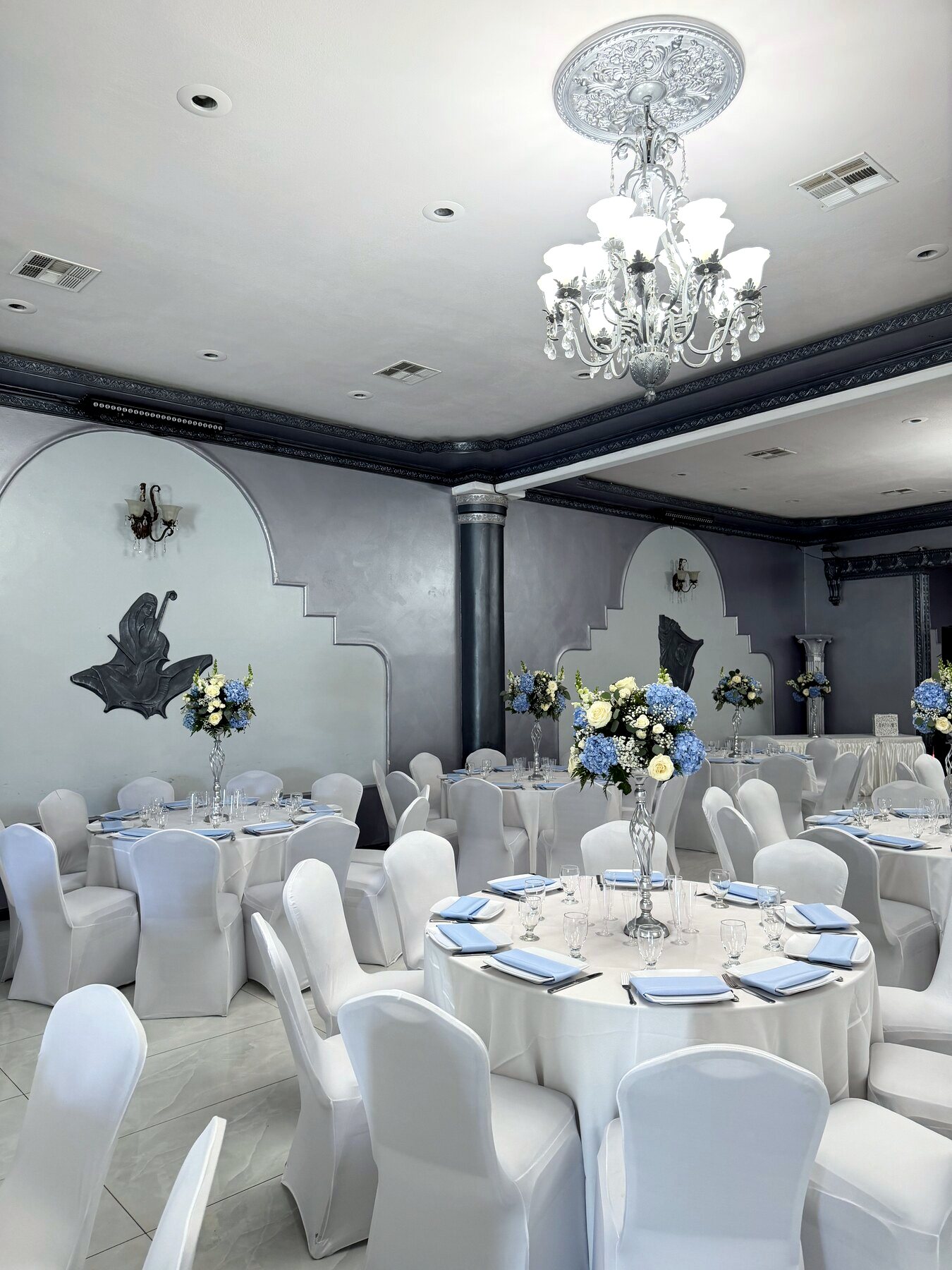 Chandeliers and guest tables